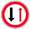 Sinal B5: Cedência de passagem nos estreitamentos da faixa de rodagem