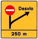 Sinal ST7: Pré-sinalização de desvio de itinerário