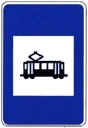 Sinal H20b: Paragem de veículos de transporte colectivo de passageiros que transitem sobre carris