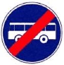 Sinal D12: Fim da via reservada a veículos de transporte público