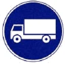 Sinal D5a: Via obrigatória para automóveis de mercadorias
